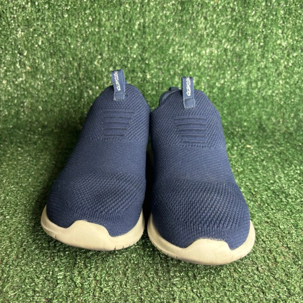 Skechers Ultra Flex First Take Knit Slip On Walking Sneaker Navy Blue Womens 6.5